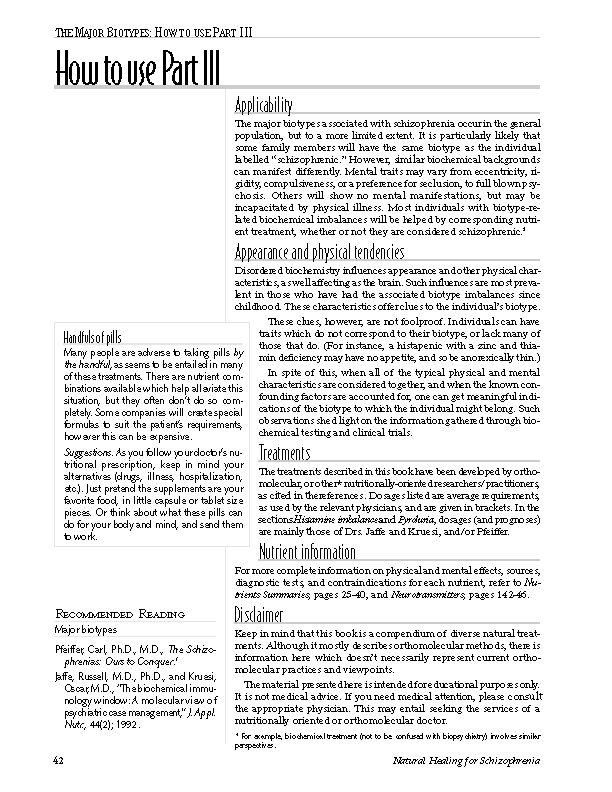 Sample Pages from Natural Healing for Schizophrenia